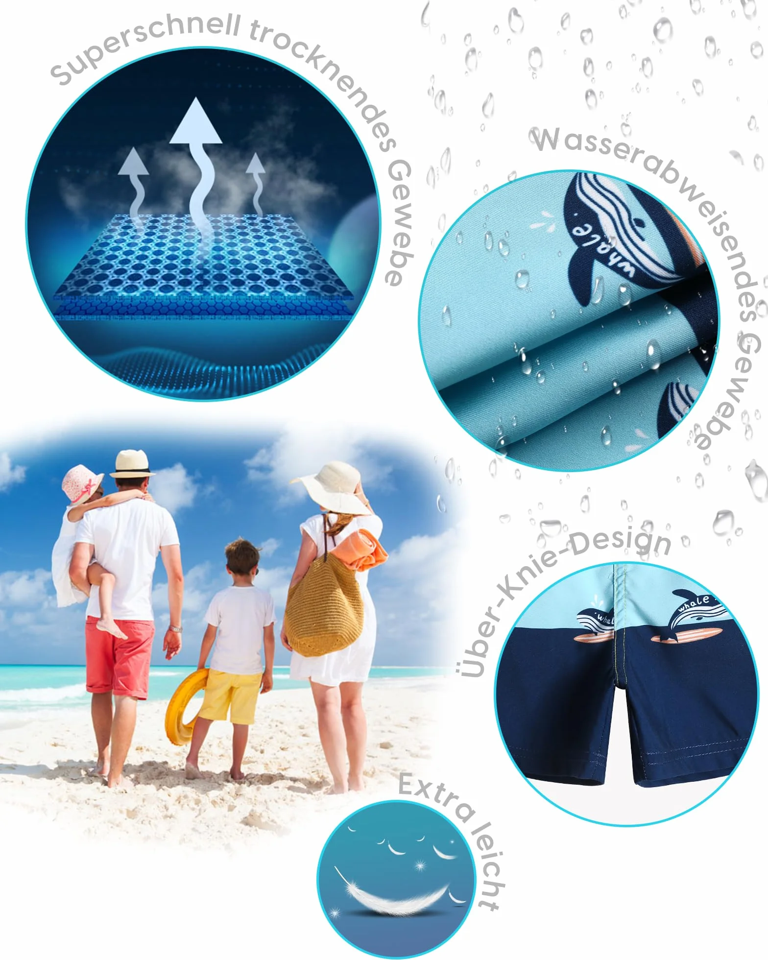Bañador Niño Ropa de Baño Natación Secado Rápido Malla Shorts