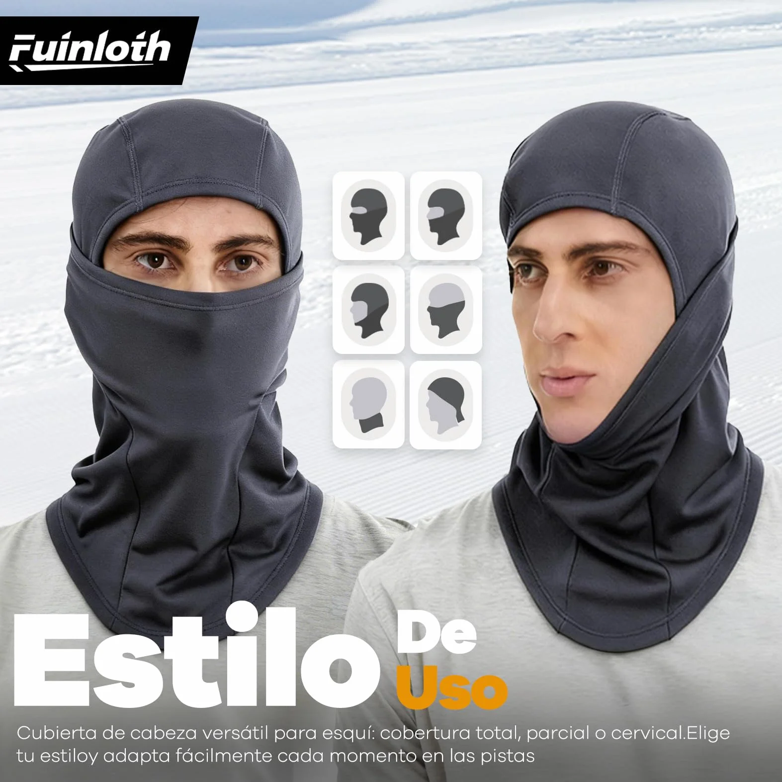 fuinloth Pasamontañas Moto, Invierno Balaclava Anti Viento Termico Sotocasco Esquí Hombre/Mujer