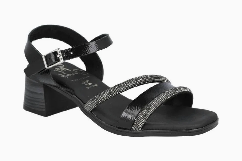 Sandalias de tacón medio Oh! My Sandals 5905 Acero para mujer - Sandalias de fiesta tiras Brillantes - Mujer