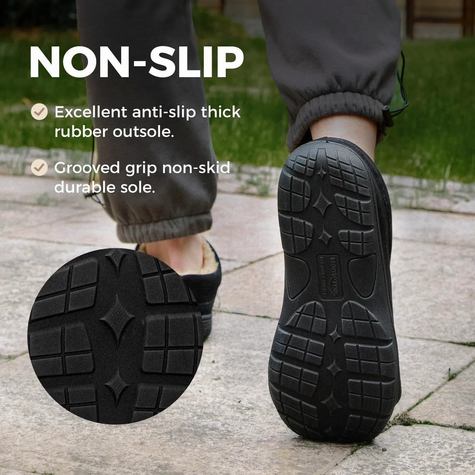 HomeTop Pantuflas Mocasín de hombre Suave Caliente Antideslizante Espuma con memoria Interior Zapatos de casa