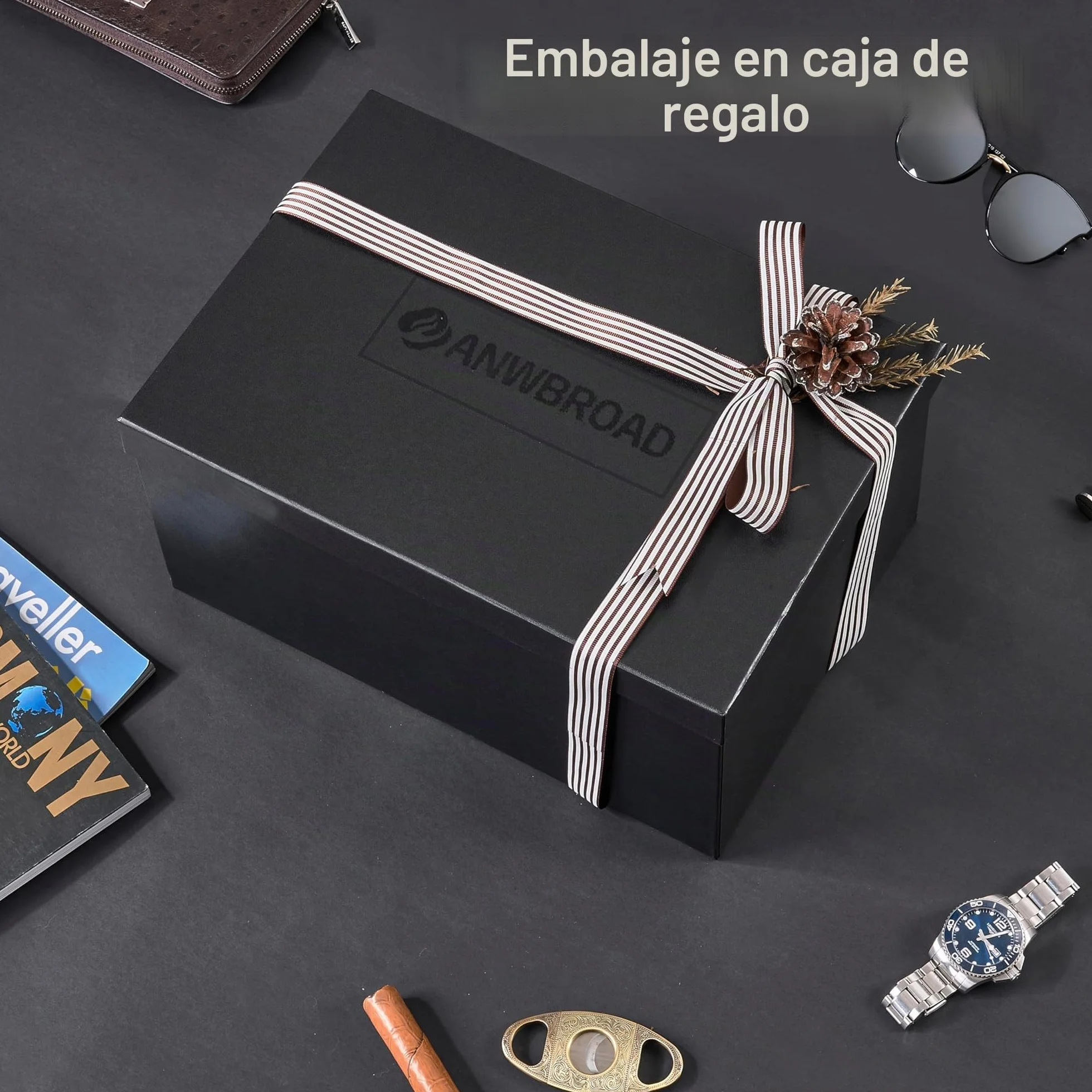 ANWBROAD Enrollador para Relojes Automáticos Caja Giratoria Automática con 10 Compartimentos Silencioso JWW002Z