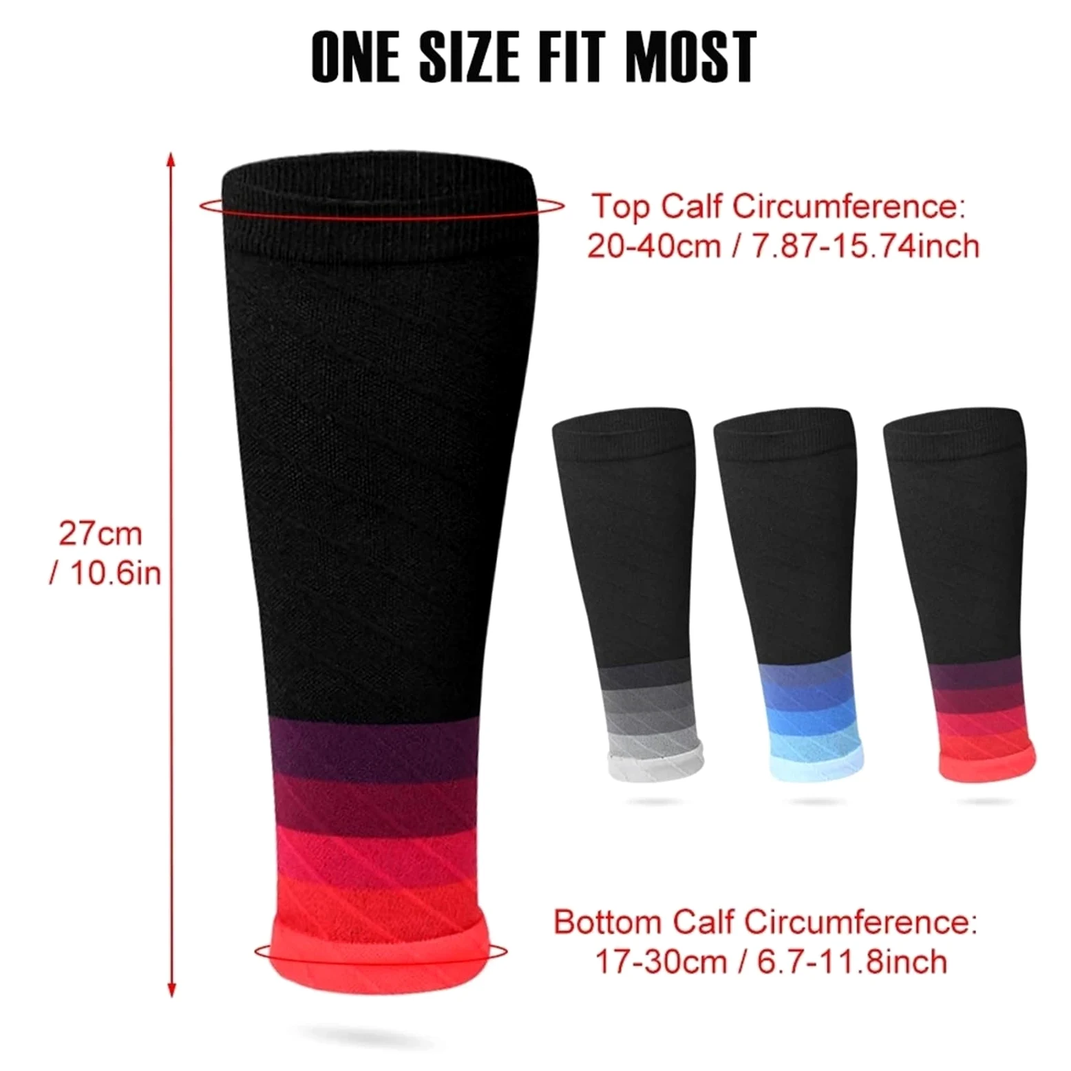 Rodillera Compresion 1 par de mangas compresión for pantorrillas for hombres y mujeres que corren, calcetines sin pies 20-30 mmHg for deportes al aire libre maratones