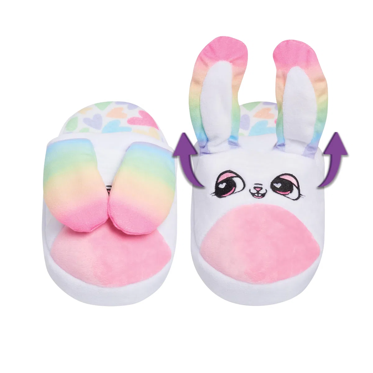 Flipeez - Pantuflas de conejo, medianas, se adaptan a tallas de niños 13-3