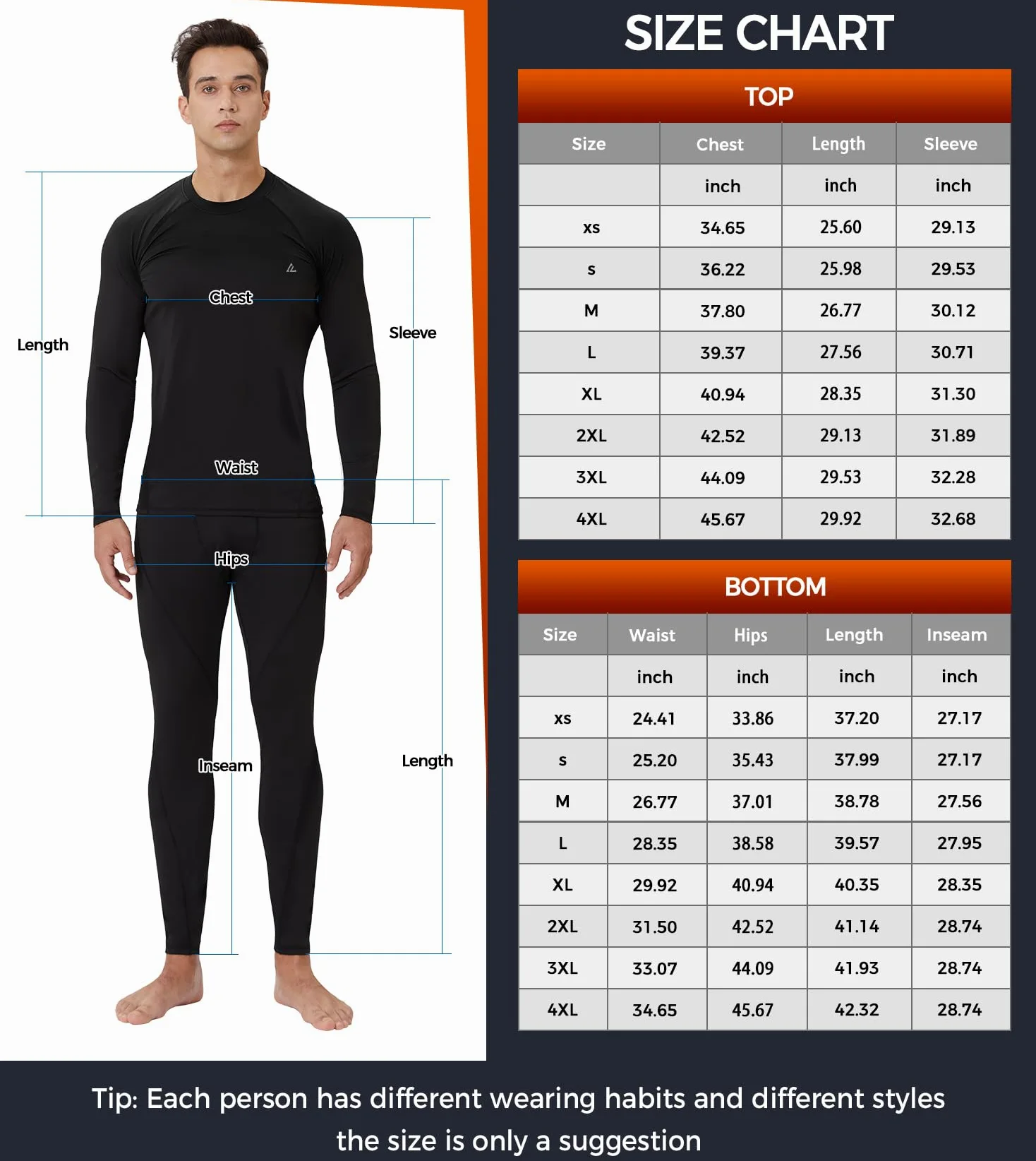 CL convallaria Ropa Termica Hombre Frio Conjunto Termico Hombre Ropa Interior Térmica Hombre Medias Termicas Hombre Invierno