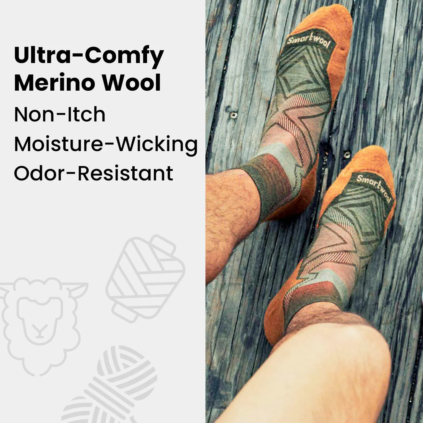 Smartwool Everyday Light Cushion - Calcetines de lana merino Hudson Trail Crew para hombres y mujeres