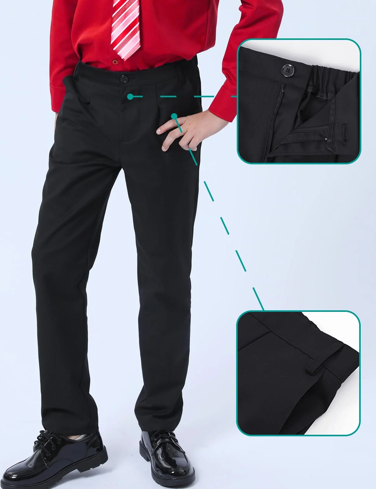 Pantalones de deporte para niños mintgreen 9-16 años talla semielástica