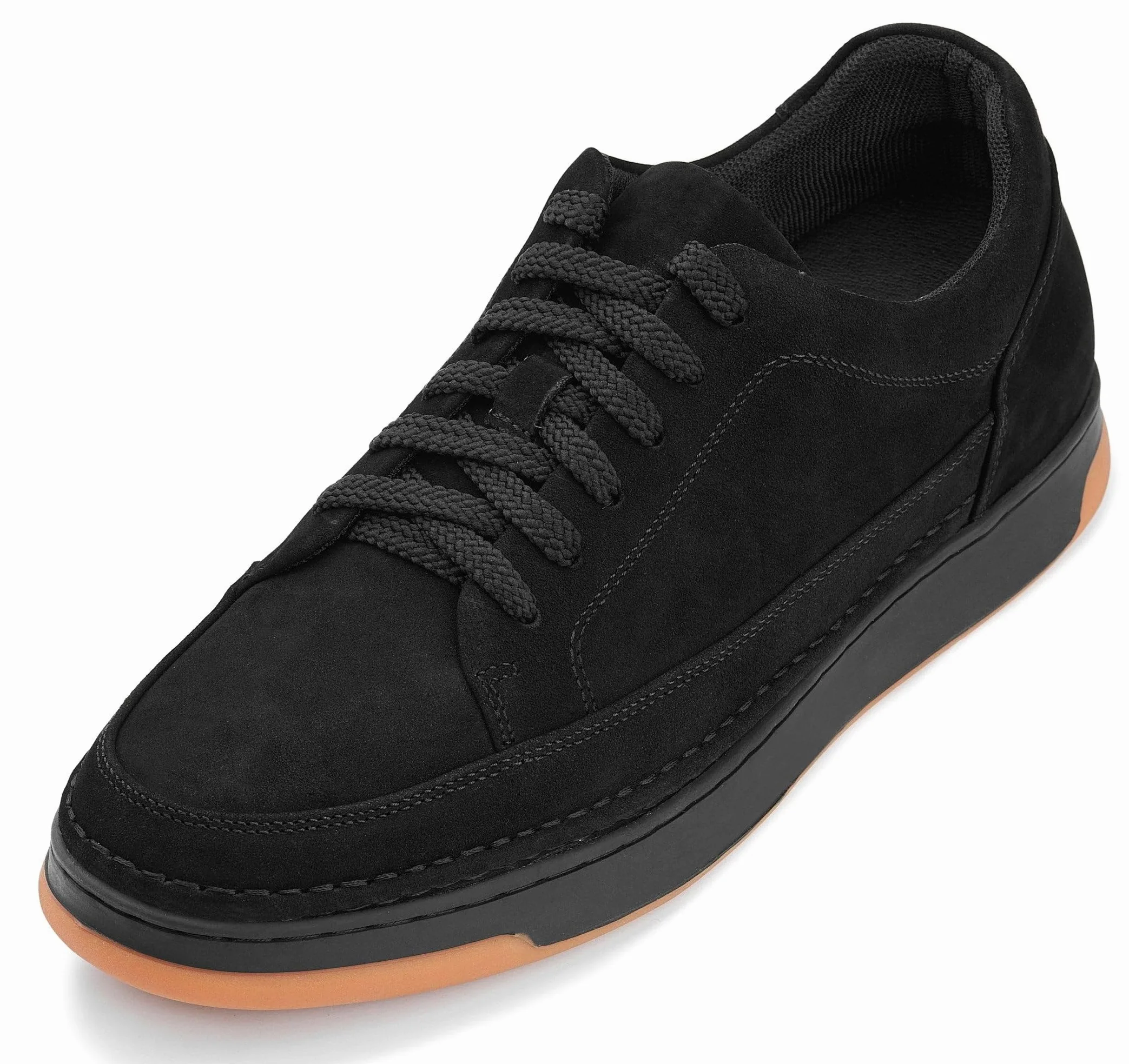 CALTO Zapatos de elevación invisibles para hombre con aumento de altura – Zapatillas de cuero de primera calidad con cordones – 2.6 pulgadas más altas