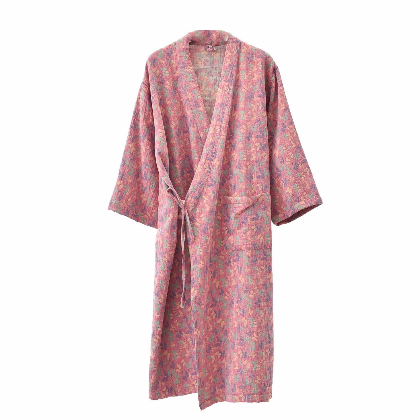 PRINCESS BRIDE Bata tipo kimono japonesa tradicional anudada Yukata de doble capa de gasa teñida de hilo suave para mujer