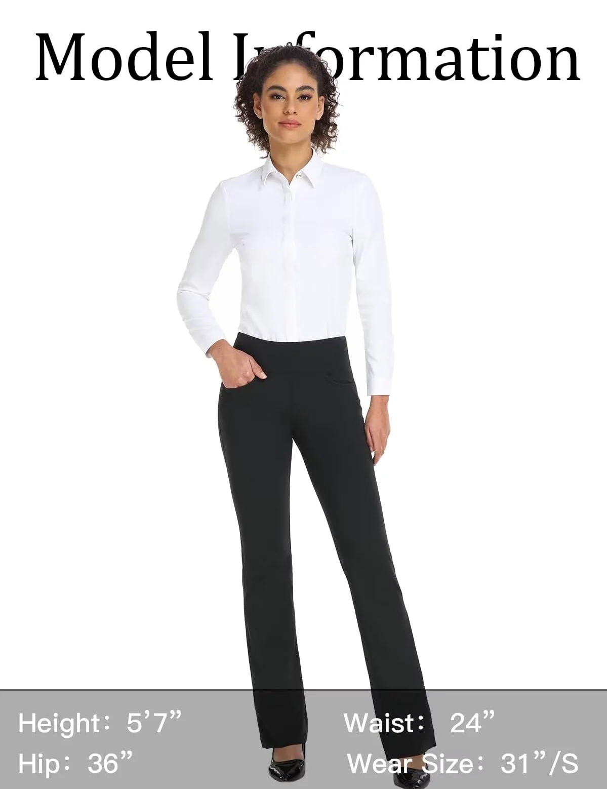 Safort Pantalones de Yoga para Mujer con Espalda en V, Pantalones Largos Acampanados con 4 Bolsillos, Cintura Alta, Pantalones elásticos para Correr