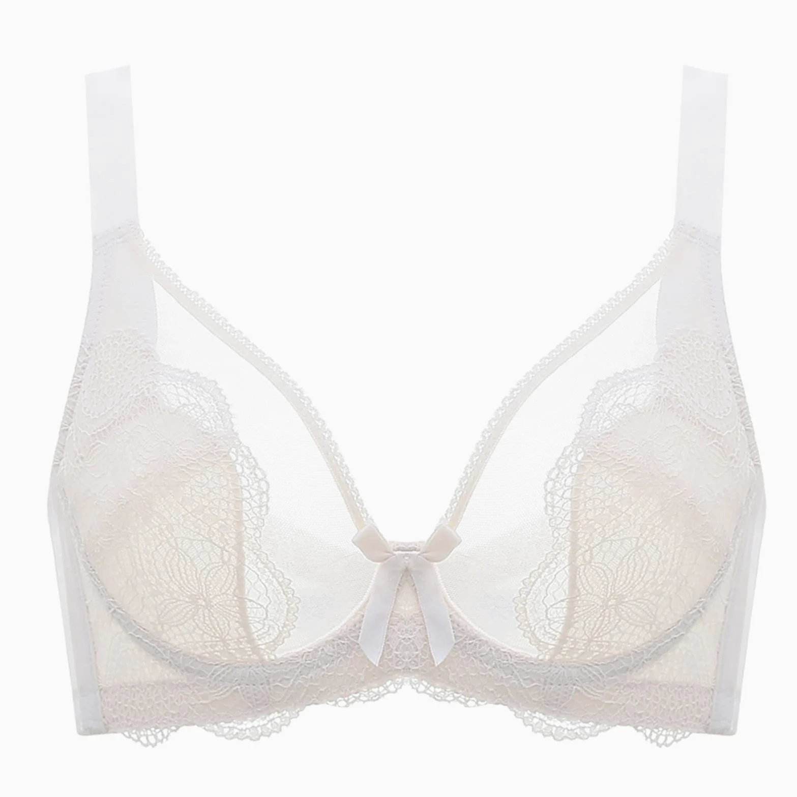 Sujetador de encaje para mujer, tamaño grande, minimiza los sujetadores sexys de cobertura completa, bralette sin acolchado (color: blanco, tamaño: 90 C)