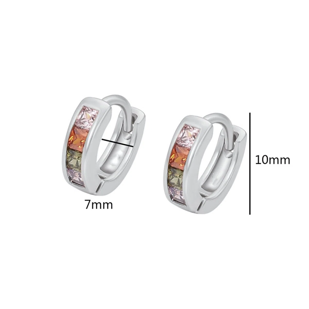 Huggie - Pendientes para mujer con piedras preciosas