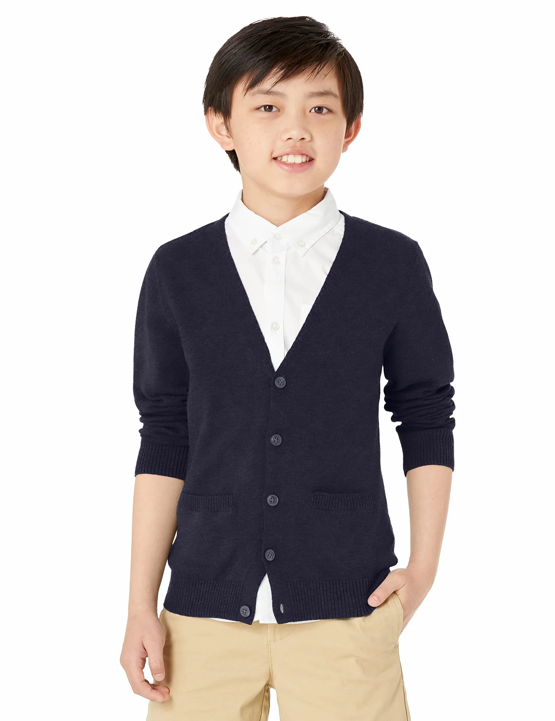 Amazon Essentials Niños Rebecas en algodón Liso