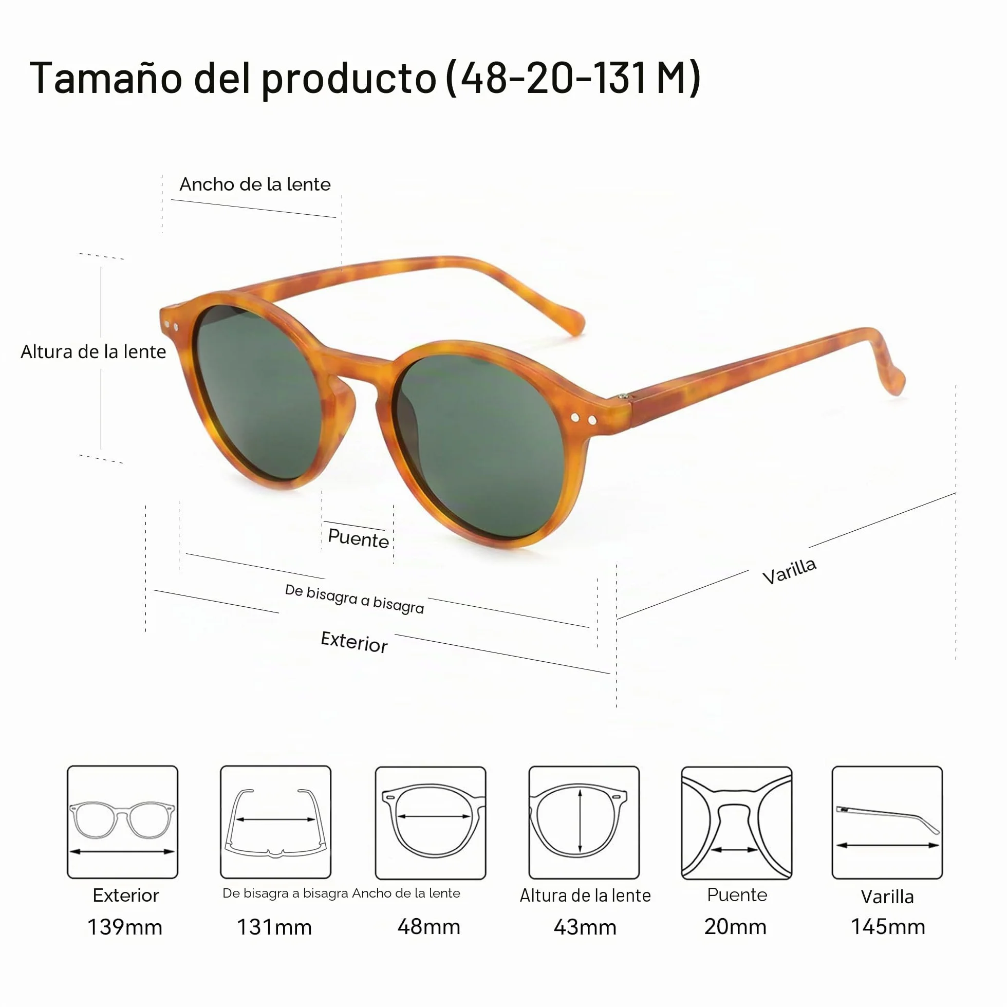 ZENOTTIC Gafas de sol Polarizadas Redondo Retro UV400