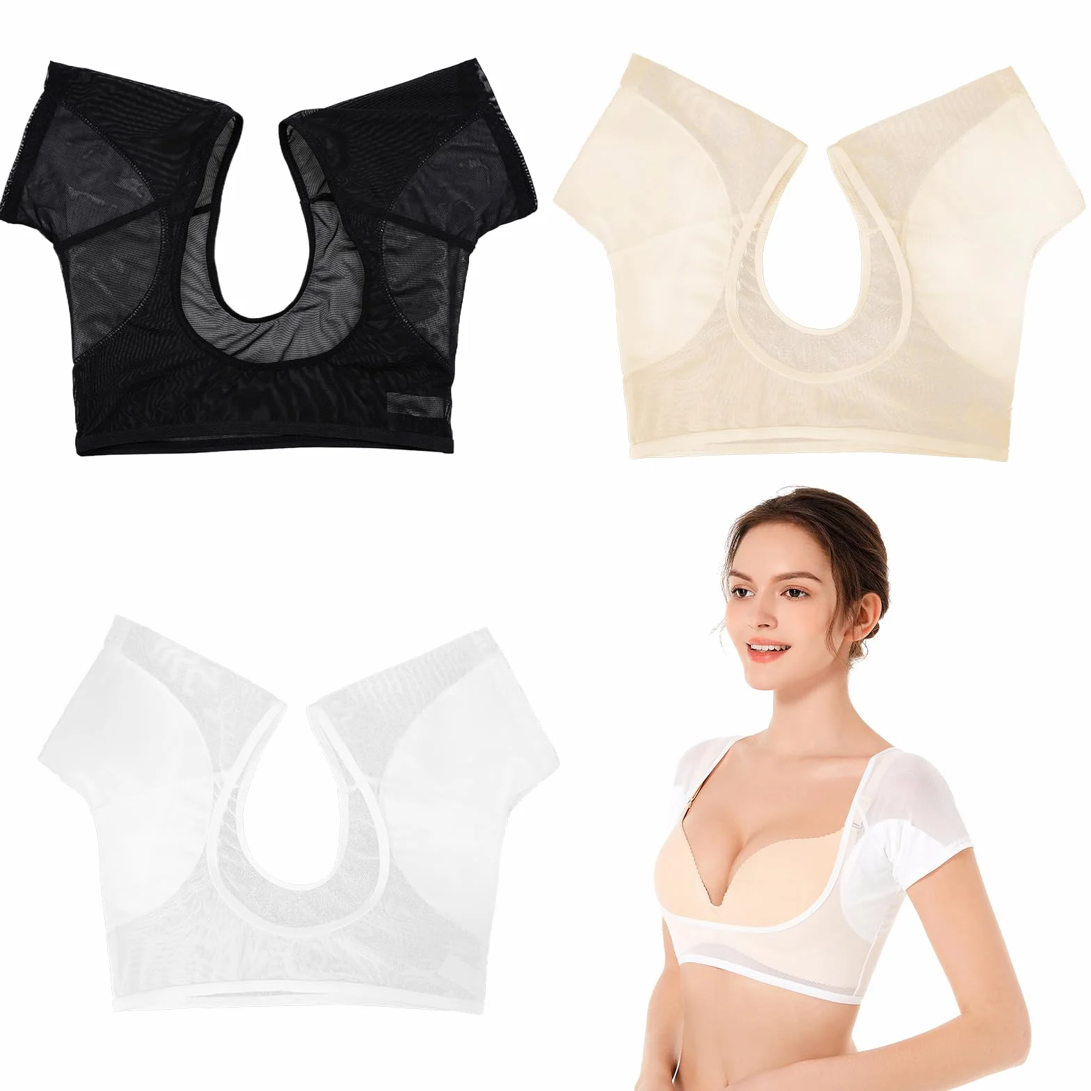 3 Unidades de Chaleco para el Sudor de Las Axilas Chaleco Transpirable para el Sudor de Las Axilas Camiseta Interior Que Absorbe el Sudor de Las Axilas Reutilizable y Lavable para Mujer