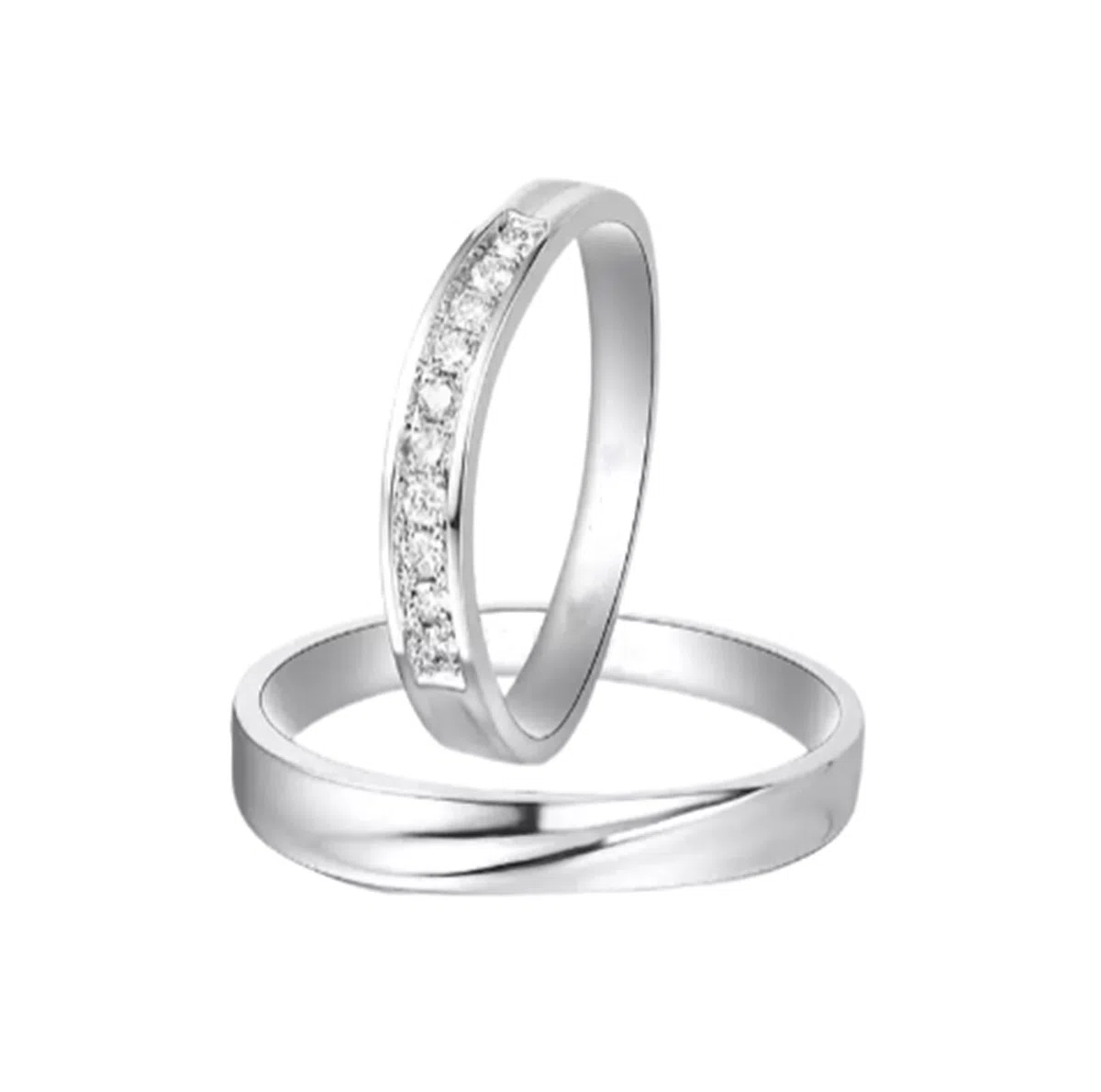 Wycian Anillos Boda Hombre Anillo Plateado PT950 Polaco Talla 30 Sólido No Chapado Moda para Esposa Cumpleaños Joyas