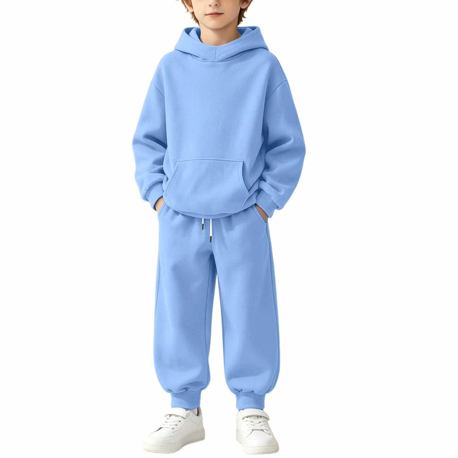 LUCKME Chandal Niño Niña,Conjunto de Sudadera con Capucha y Pantalón Jogger | Ropa Deportiva 2 Piezas Otoño e Invierno, Sudadera Manga Larga y Pantalones con Bolsillos, Chándal Infantil 4-15 años