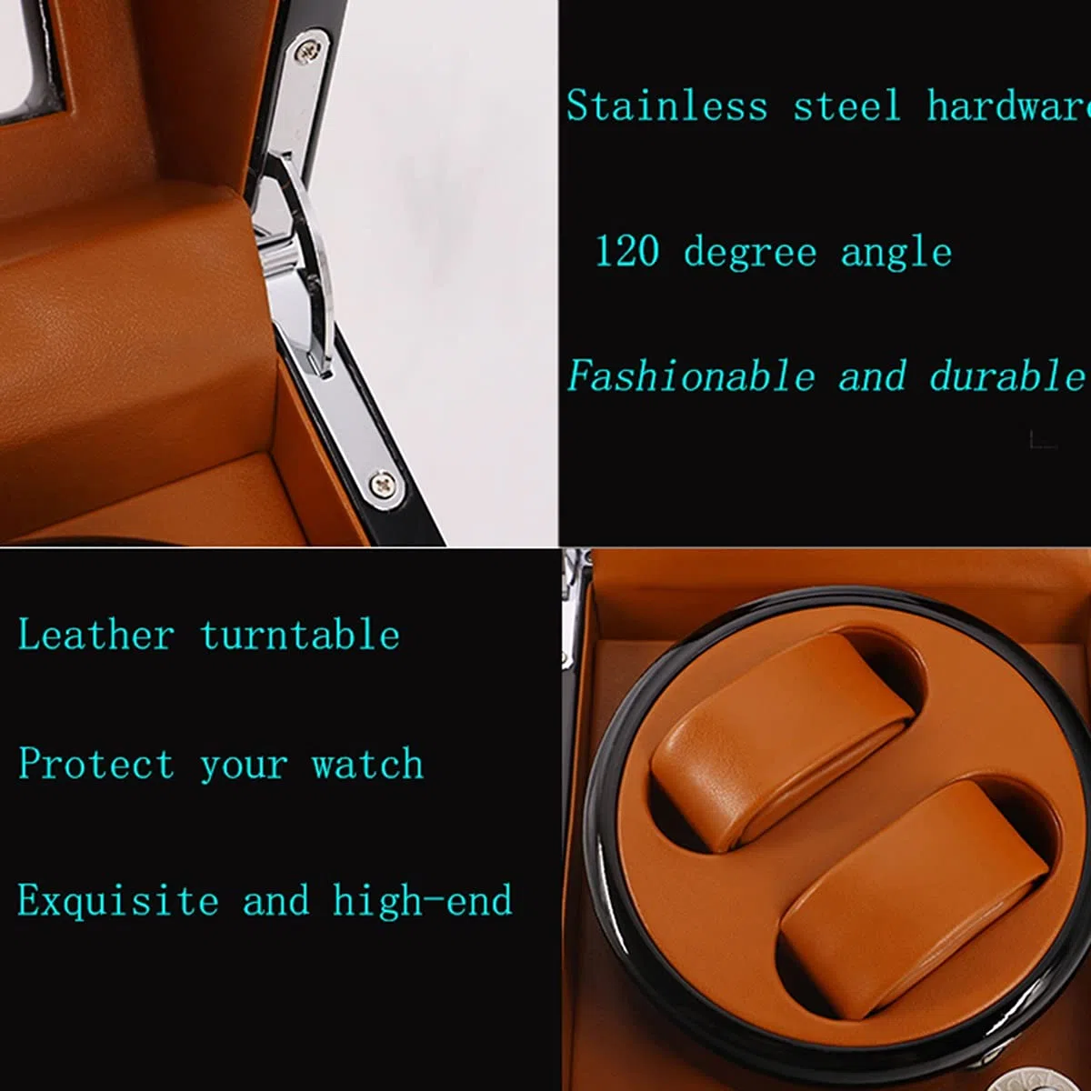 Caja expositora con Mecanismo automático para 8 Relojes. Caja expositora con Luces LED, Motor japonés silencioso y Almohada Flexible para Relojes, Apta para Relojes de Hombre y Mujer.