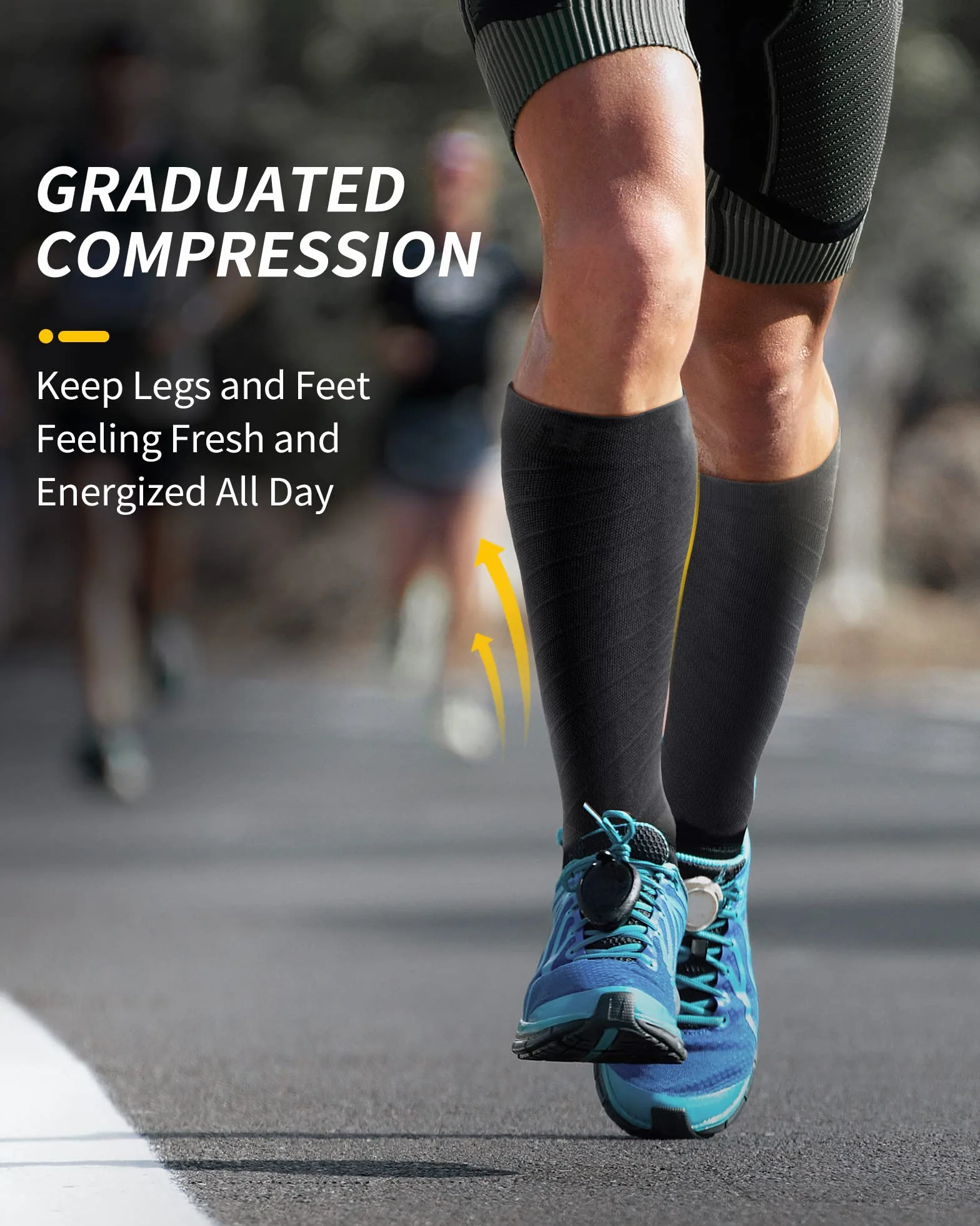 CAMBIVO Medias de Compresion 3 Pares Calcetines Compresivas para Running Deporte Ciclismo