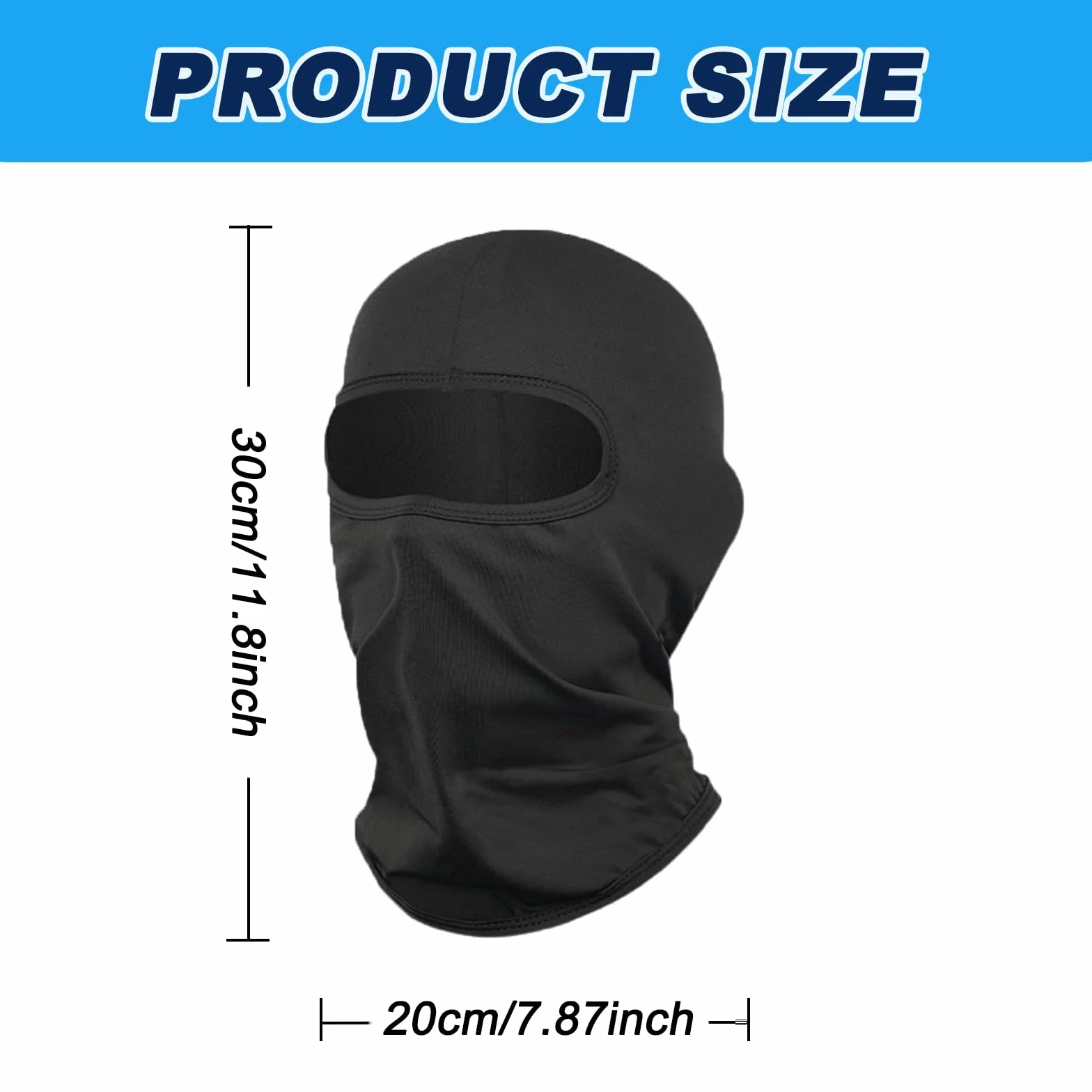 Máscara de Pasamontañas para Niños, Balaclava Protector, Bufanda de Verano Anti Viento Transpirable Protector UV, Talla Única (Negro)