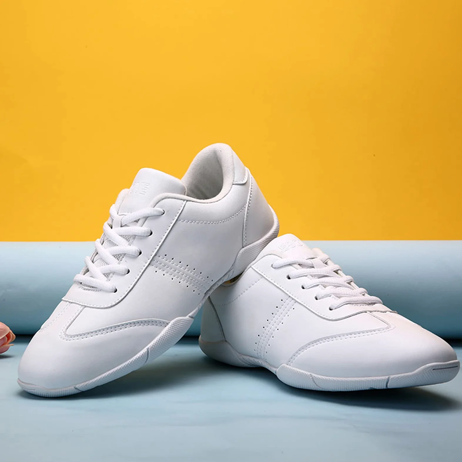 Zapatos de porristas para mujer, transpirables, ligeros, blancos, para entrenamiento, fitness, gimnasia, yoga