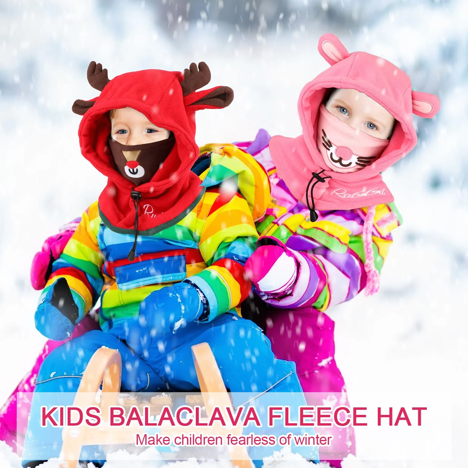Pasamontañas Térmicos Invierno Niños 3D Animal Máscara Esquí Ciclismo Forro Polar Calentador Cuello
