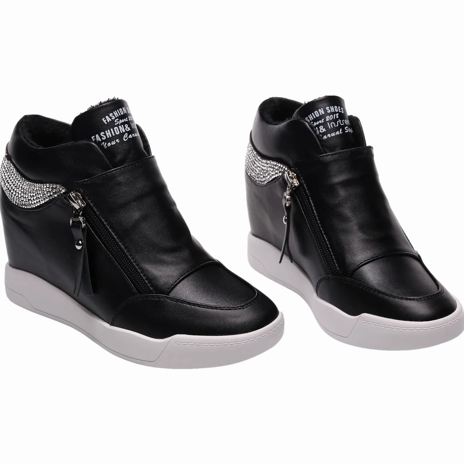 rismart Mujer Cuña Plataforma Botín Elegante Deportivos Zapatillas Zapatos