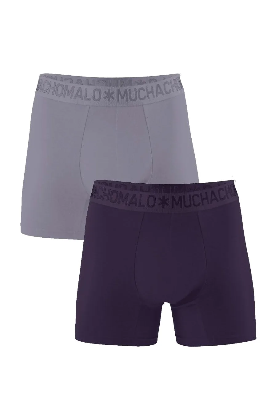 Muchachomalo Calzoncillos para Hombre, Ropa Interior Lisa de Algodón para Hombre, Pack de 2 Unidades, Bóxers Lisos de Corte Clásico con Cintura Elástica