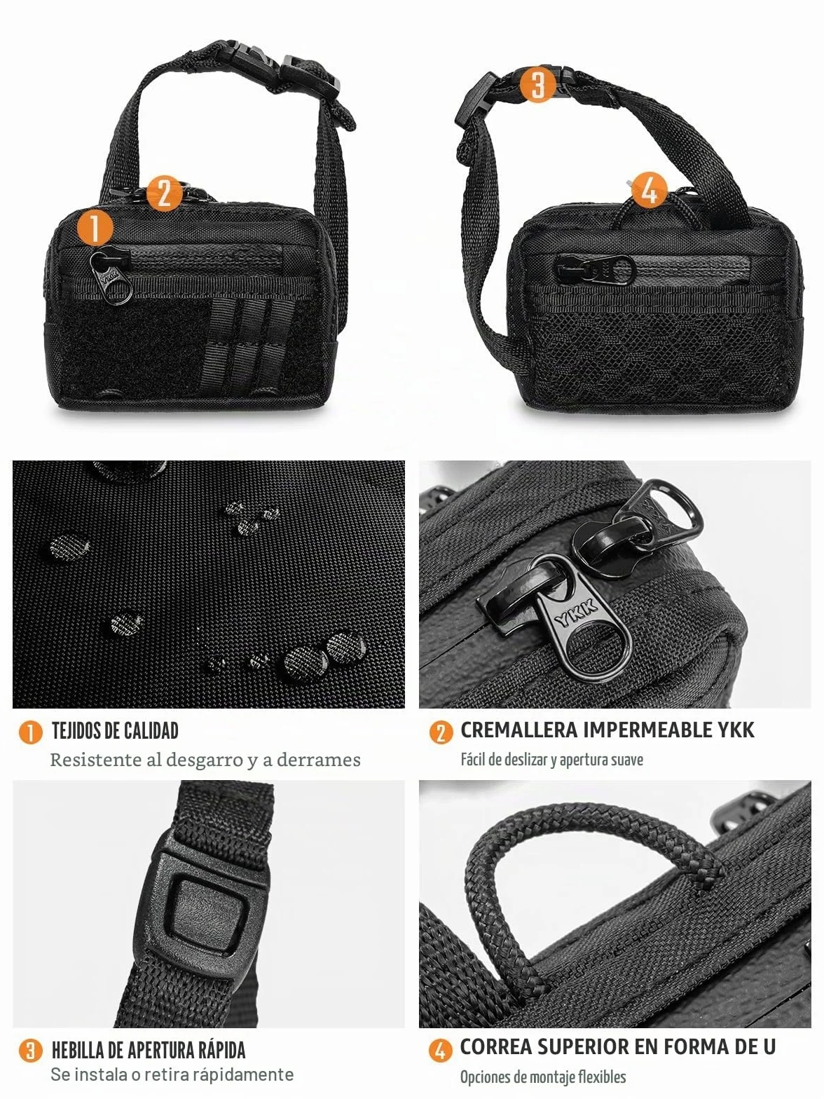 TACTICAL_GEEK Storage A18 EDC Utility Pouch - Bolsa compacta para auriculares inalámbricos con cierre rápido, mini monedero, para uso diario, viajes al aire libre, Negro , mini, Monedero