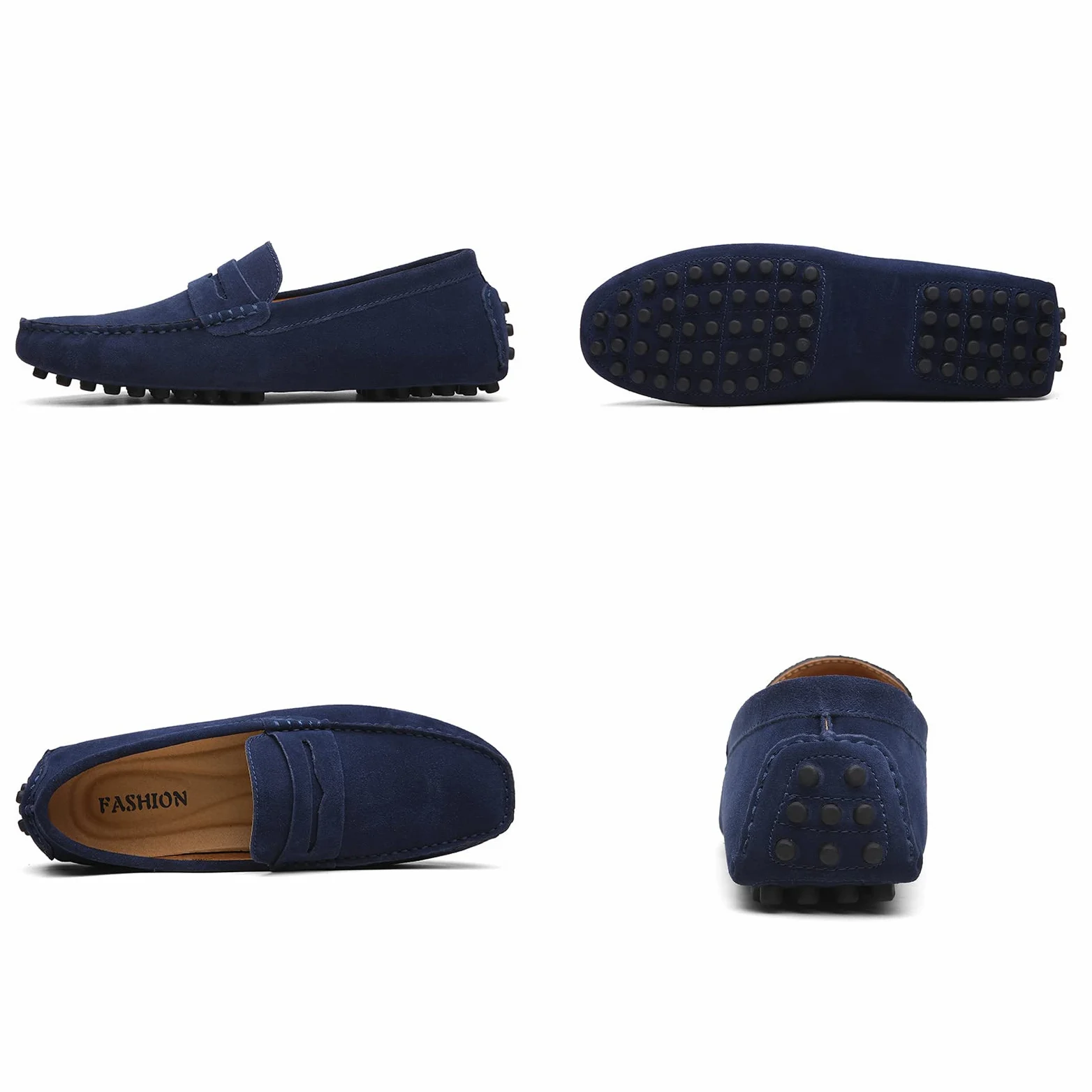 LZQpearl Mocasines Penny para Hombre, Zapatos Planos De Moda De Cuero De Gamuza para Hombre, Pantuflas De Mocasín Informales para Cubierta De Barco para Adultos Y Adolescentes Unisex