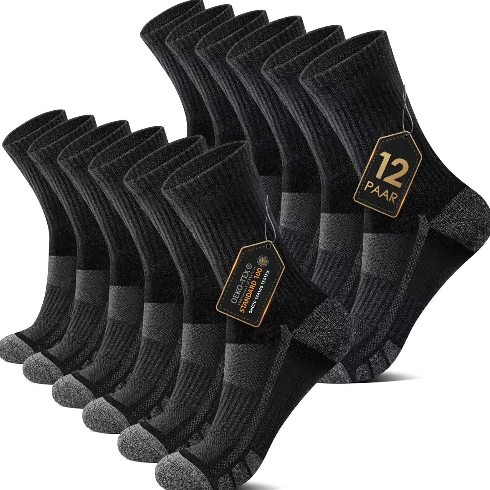 YouShow 6 pares de calcetines de tenis para hombre y mujer, calcetines deportivos, calcetines de senderismo, calcetines acolchados, transpirables y suaves