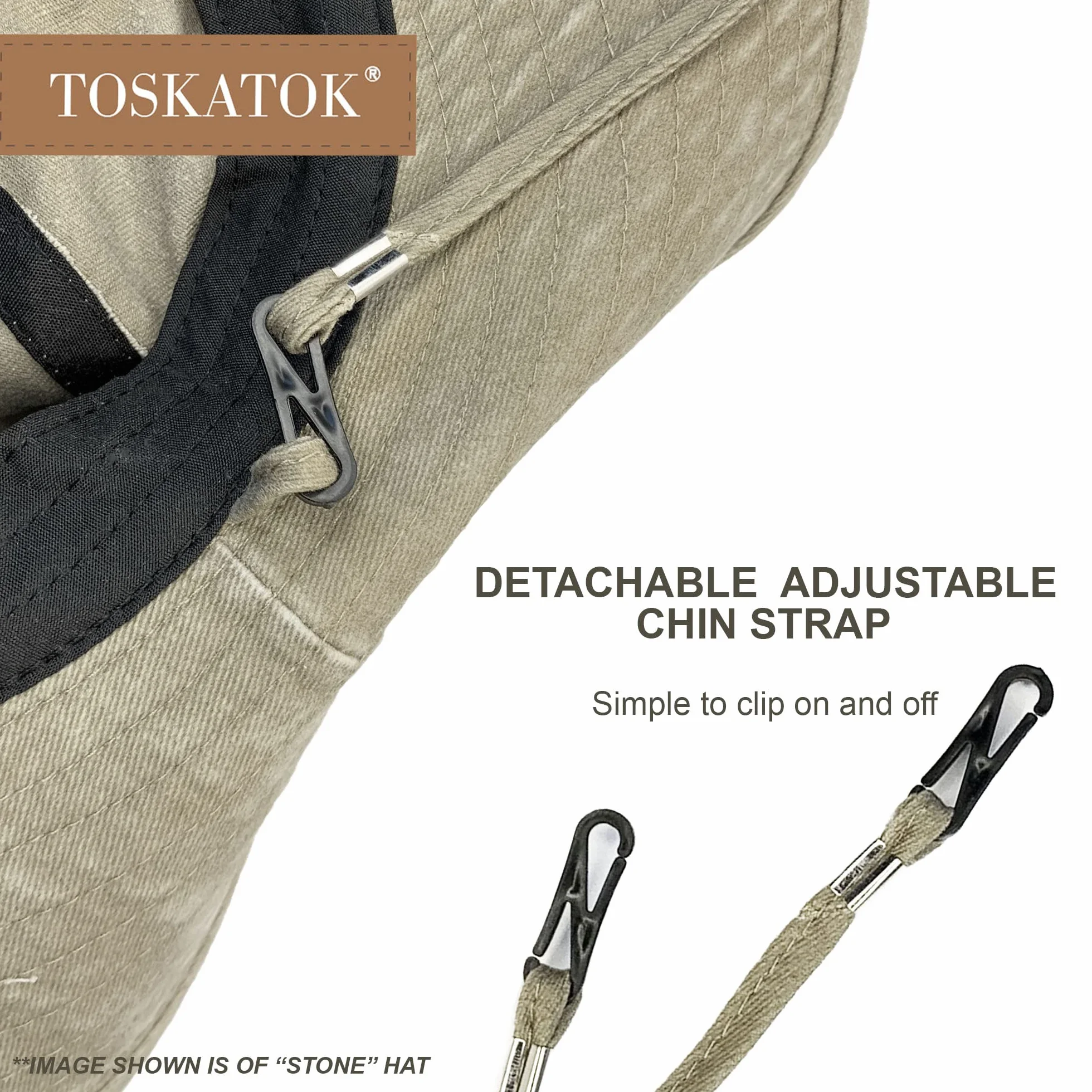 TOSKATOK UPF 50 + Boys Kids Safari Outback Sombrero de protección Solar de algodón Estilo Australiano con ala Ancha, Correa de Barbilla Desmontable, Botones Laterales y Rejillas de ventilación