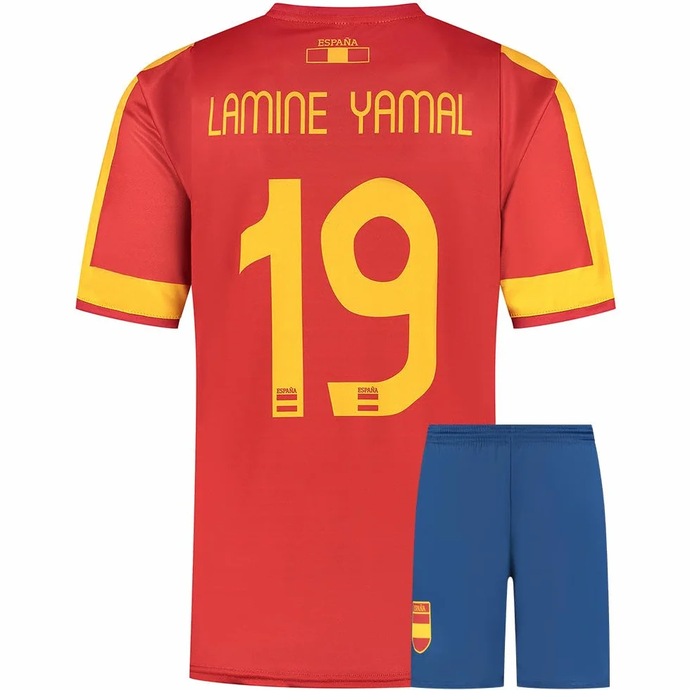 Camiseta Lamine Yamal Niño y Adultos - Camiseta de Fútbol España - Equipación de fútbol - Chico - Ropa de Futbol - Talla 116