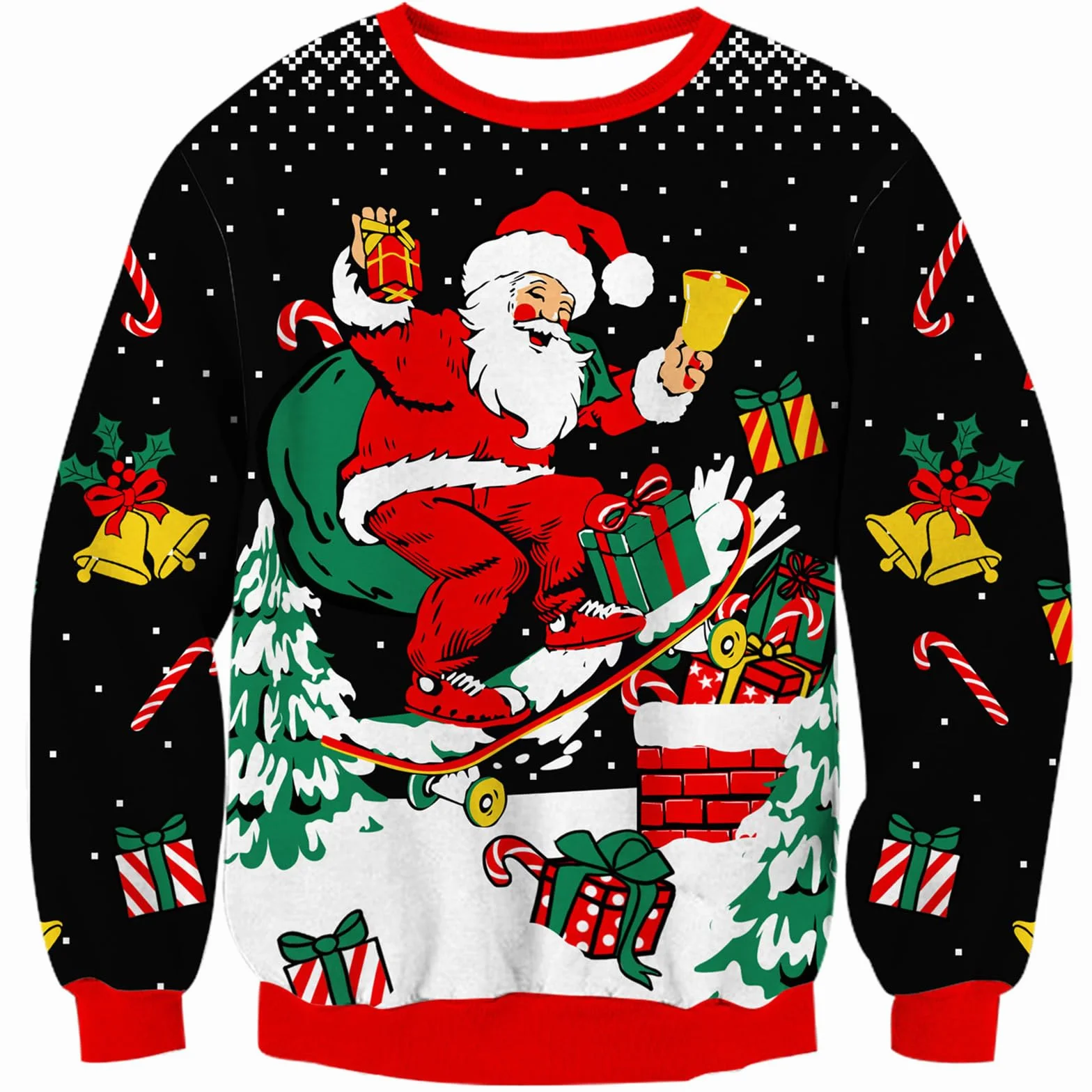 Kids4ever Suéter de Navidad Jersey de Punto Reno Rudolph Manga Larga Cuello Redondo para niños 7-13 años