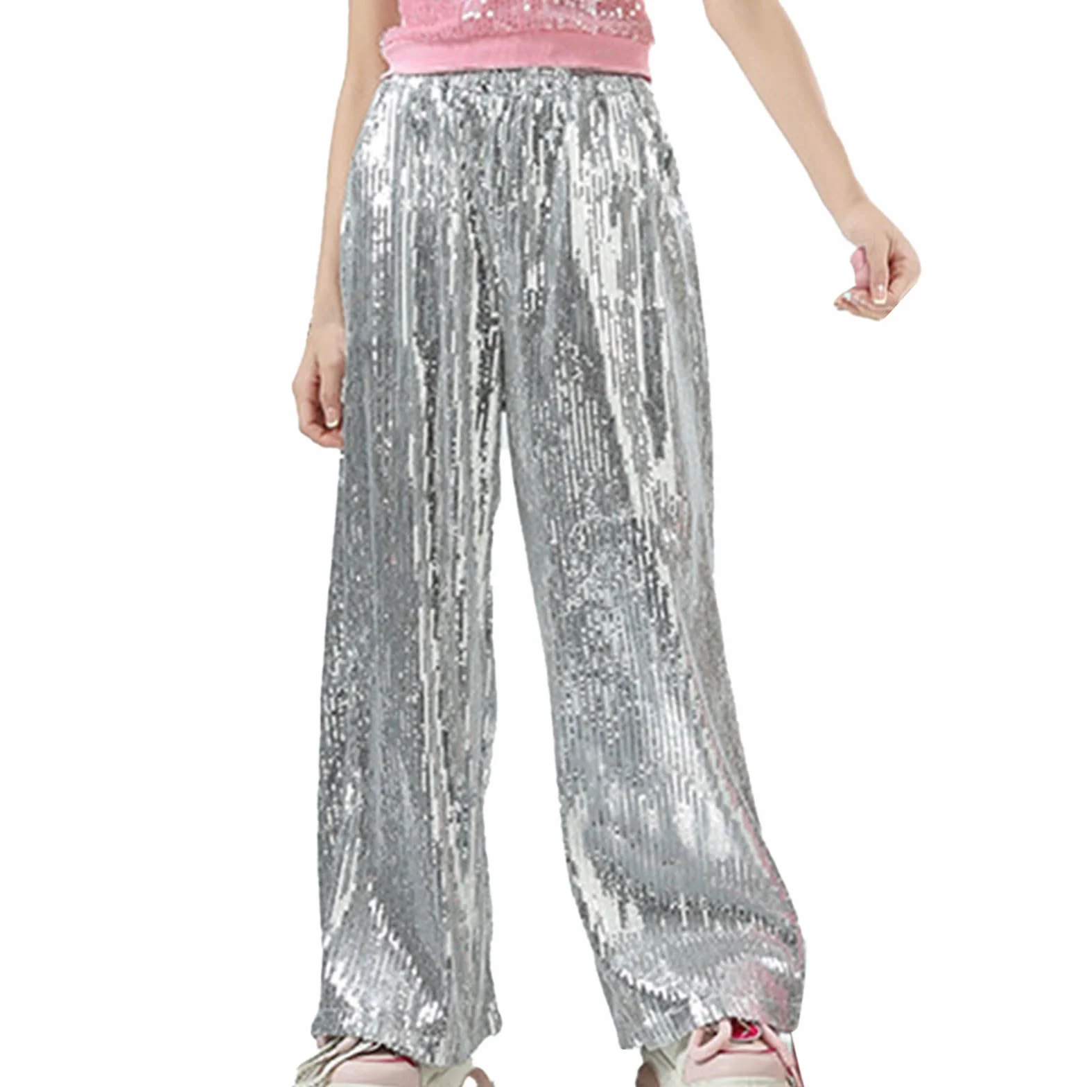 Pantalones de baile con lentejuelas para niños y niñas