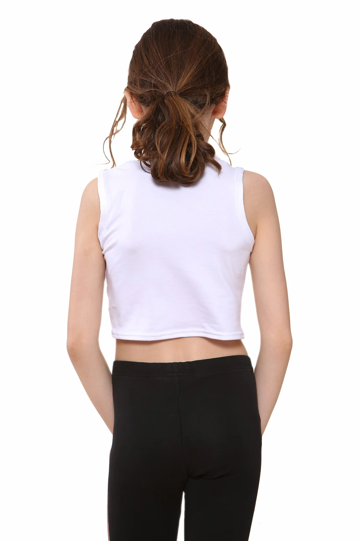 Niños Niñas Neon Fluorescente Chaleco Crop Tops Camiseta tee Top Ropa de Baile Gimnasia Disfraces Edad 5-14 años