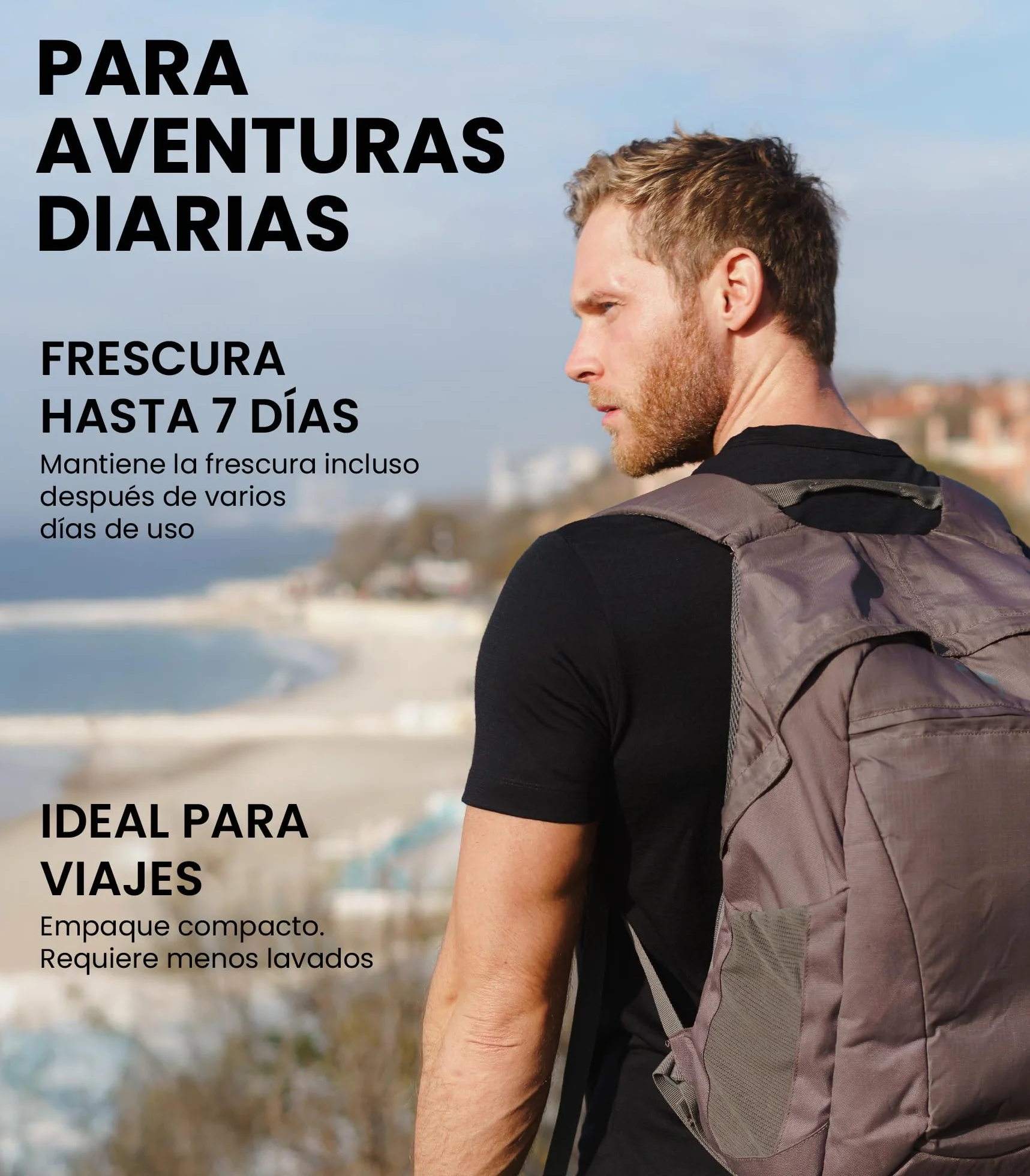 Merino.tech Camiseta Lana Merino Hombre - 100% Lana Merino con Calcetines (Large, Gray)