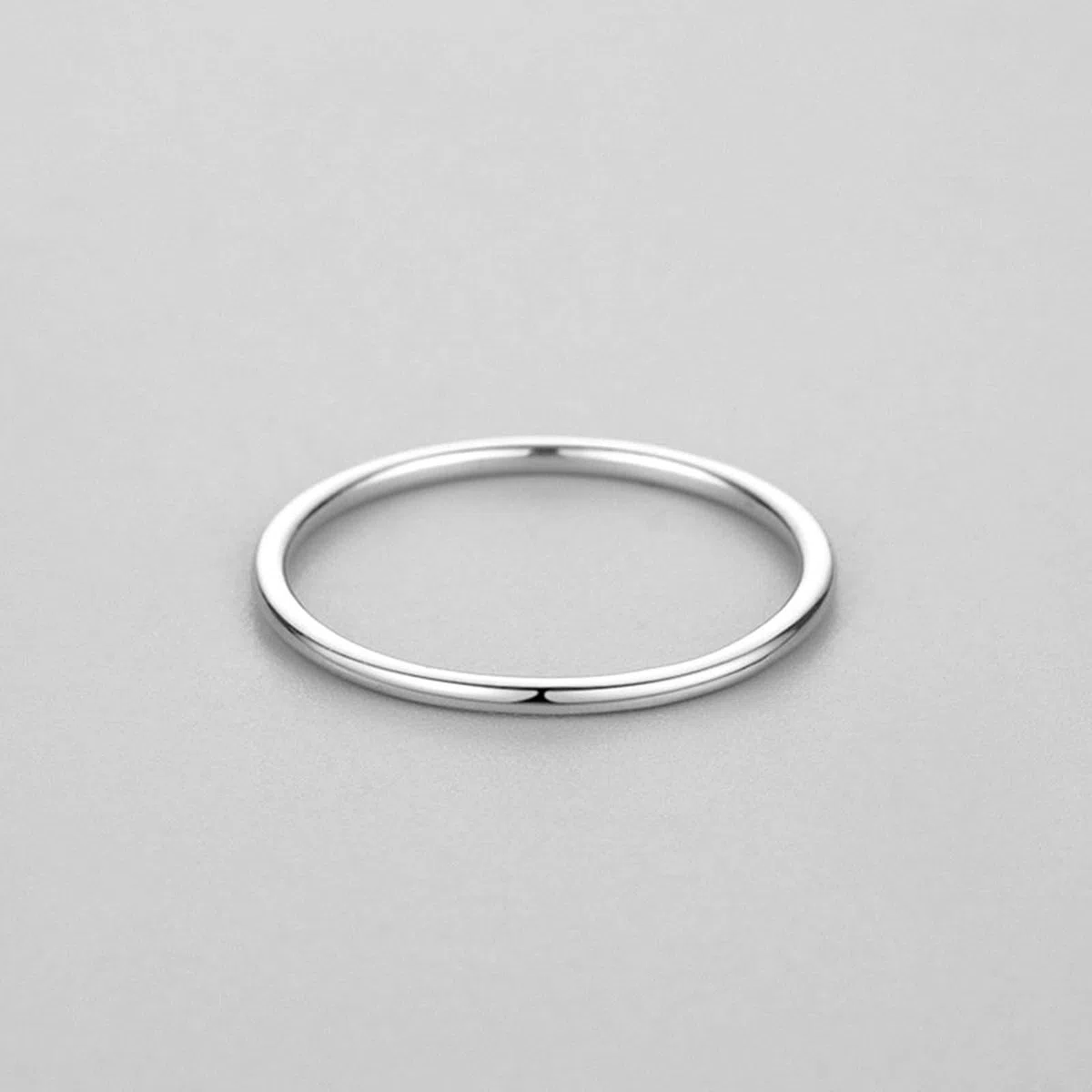 KnSam Anillo de boda de oro blanco Au 375/585/750, anillo de boda, anillo apilable, para parejas, 9 K/14 K/18 K, oro blanco, talla 47-65