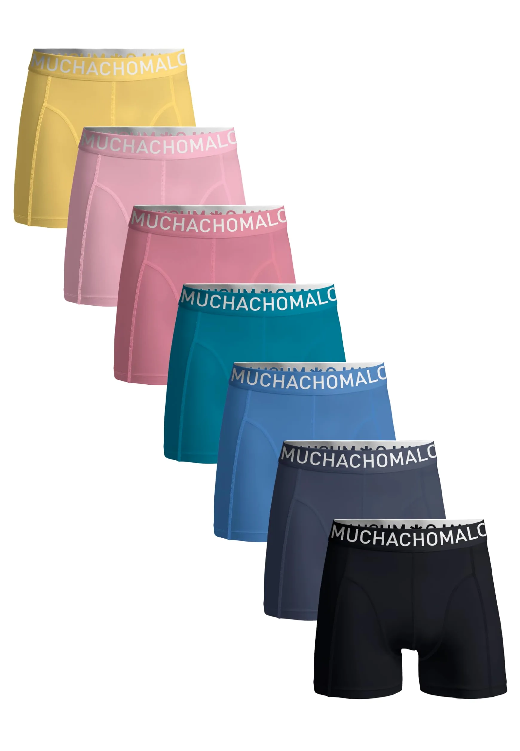 Muchachomalo Calzoncillos para Hombre, Ropa Interior Lisa de Algodón para Hombre, Pack de 7 Unidades, Bóxers Lisos de Corte Clásico con Cintura Elástica
