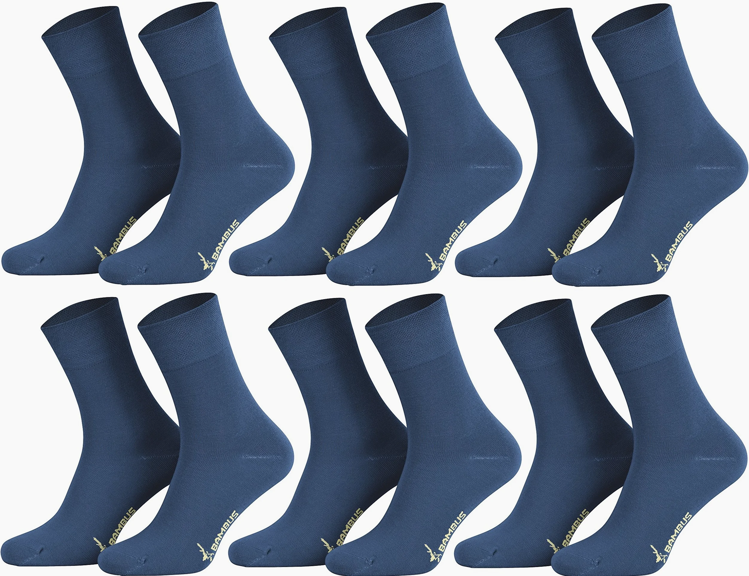 6 Pares Calcetines Negocio de Bambú sin Goma Unisexo | Transpirables, transpirables, costuras lisas en los dedos, agradable al tacto, sin costuras
