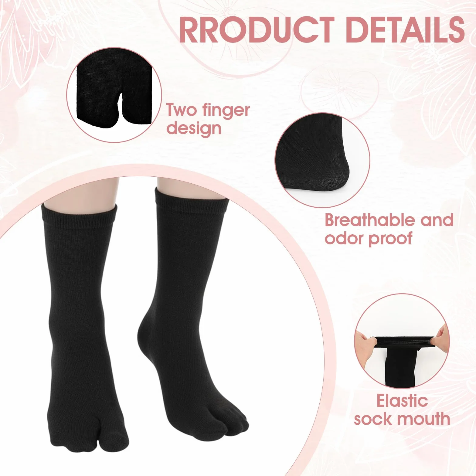 TIESOME 4 pares de calcetines japoneses Tabi para chanclas, calcetines elásticos de algodón con puntera dividida, calcetines separados para hombres y mujeres, Geta Samurai