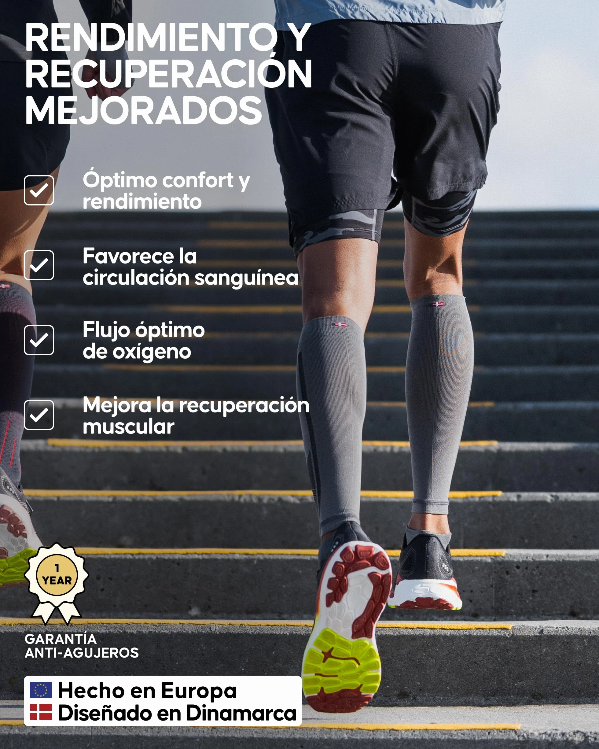 DANISH ENDURANCE Manga de Compresión Premium, 1 o 3 Pack, Negro, L