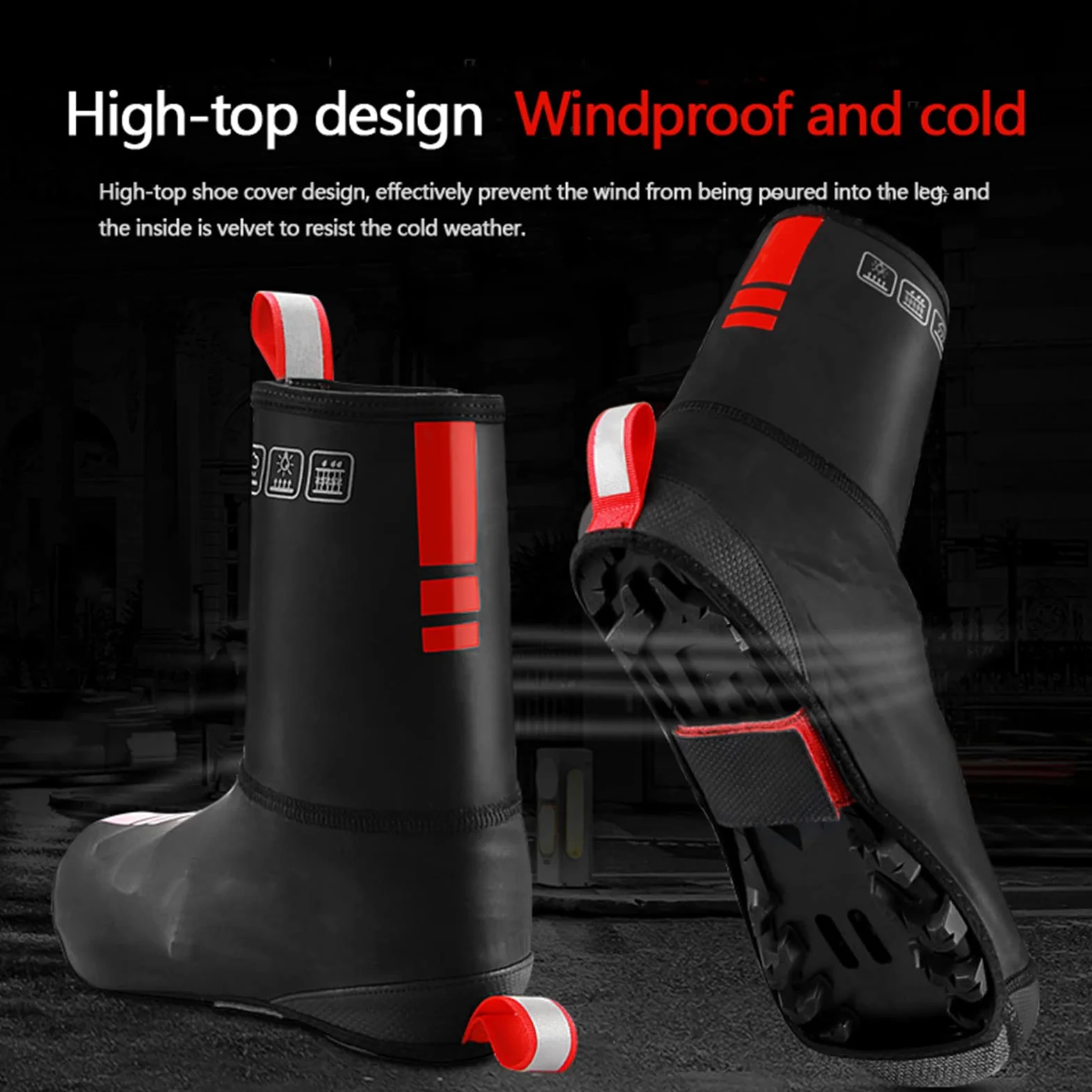 Cubrezapatillas de Ciclismo Fundas para Botas Impermeables a Prueba de Polvo Invierno Deportes al Aire Libre Cálido Térmico Cubrezapatillas de Ciclismo Botines de Bicicleta de Carretera/Montaña