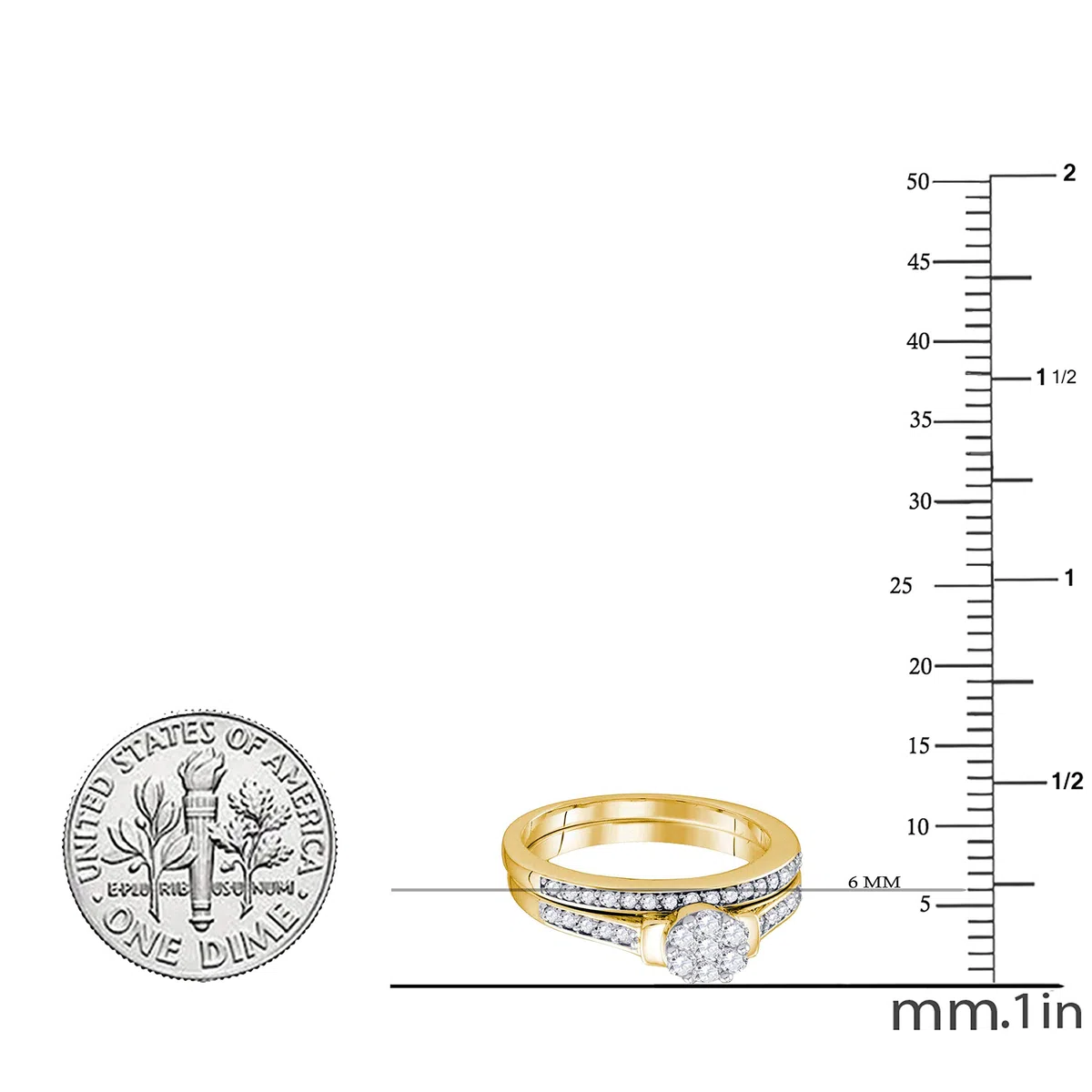 DazzlingRock Collection 10 quilates oro amarillo redonda H-I Diamond