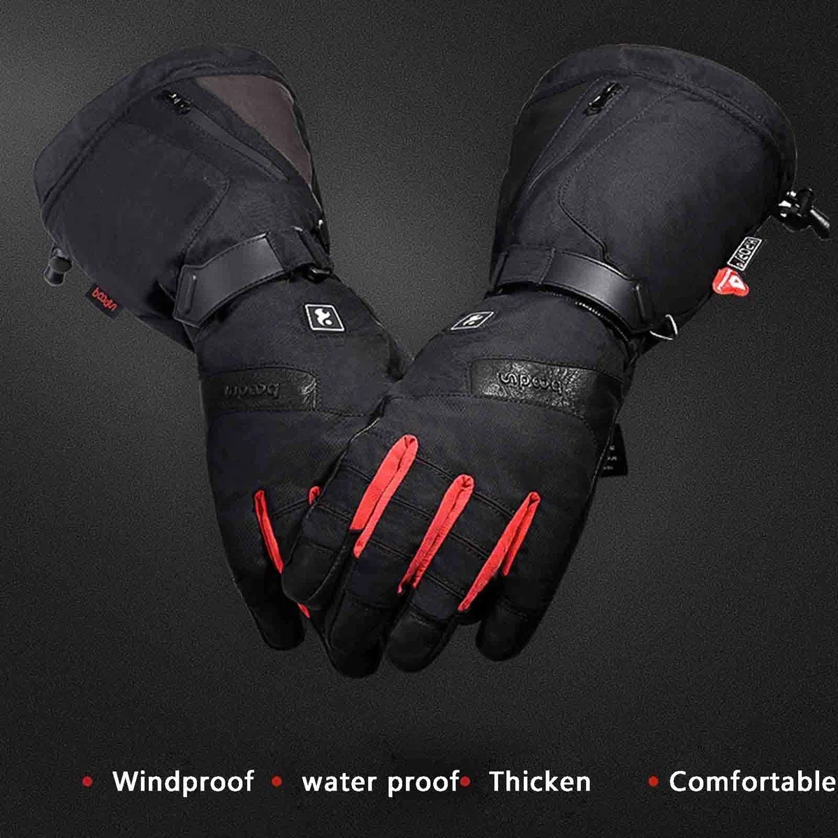 SBTXHJWCGLD Revestimientos de Guantes térmicos para Hombres y Mujeres, batería eléctrica Recargable, calefacción, Montar, esquí, Snowboard, Senderismo, Ciclismo, Caza, Guantes Finos, calentado