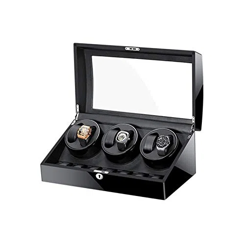 Agitador de relojes, enrollador de relojes automático, almohada flexible para relojes y cable USB, motor extremadamente silencioso, estuche para enrollador de relojes automático para hombre y mujer
