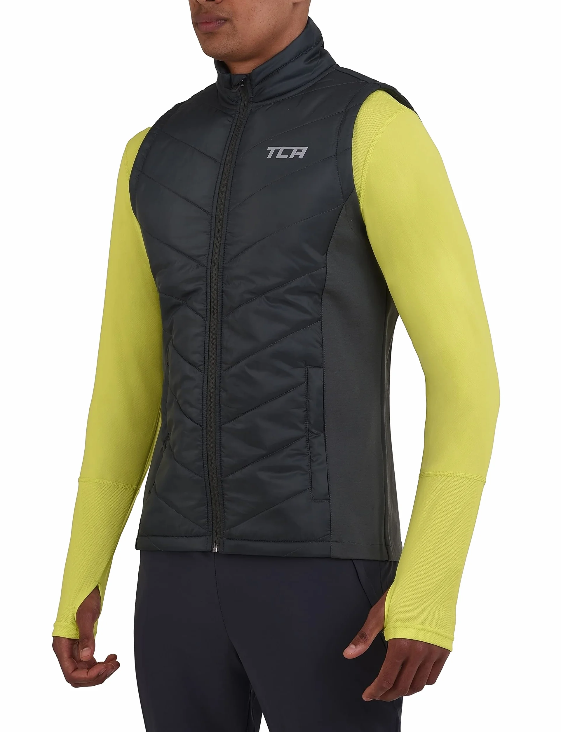 TCA Chaleco Excel Runner Acolchado y ligero para Caminata y Térmico Senderismo con Bolsillos con Cremallera para Hombre y Niño