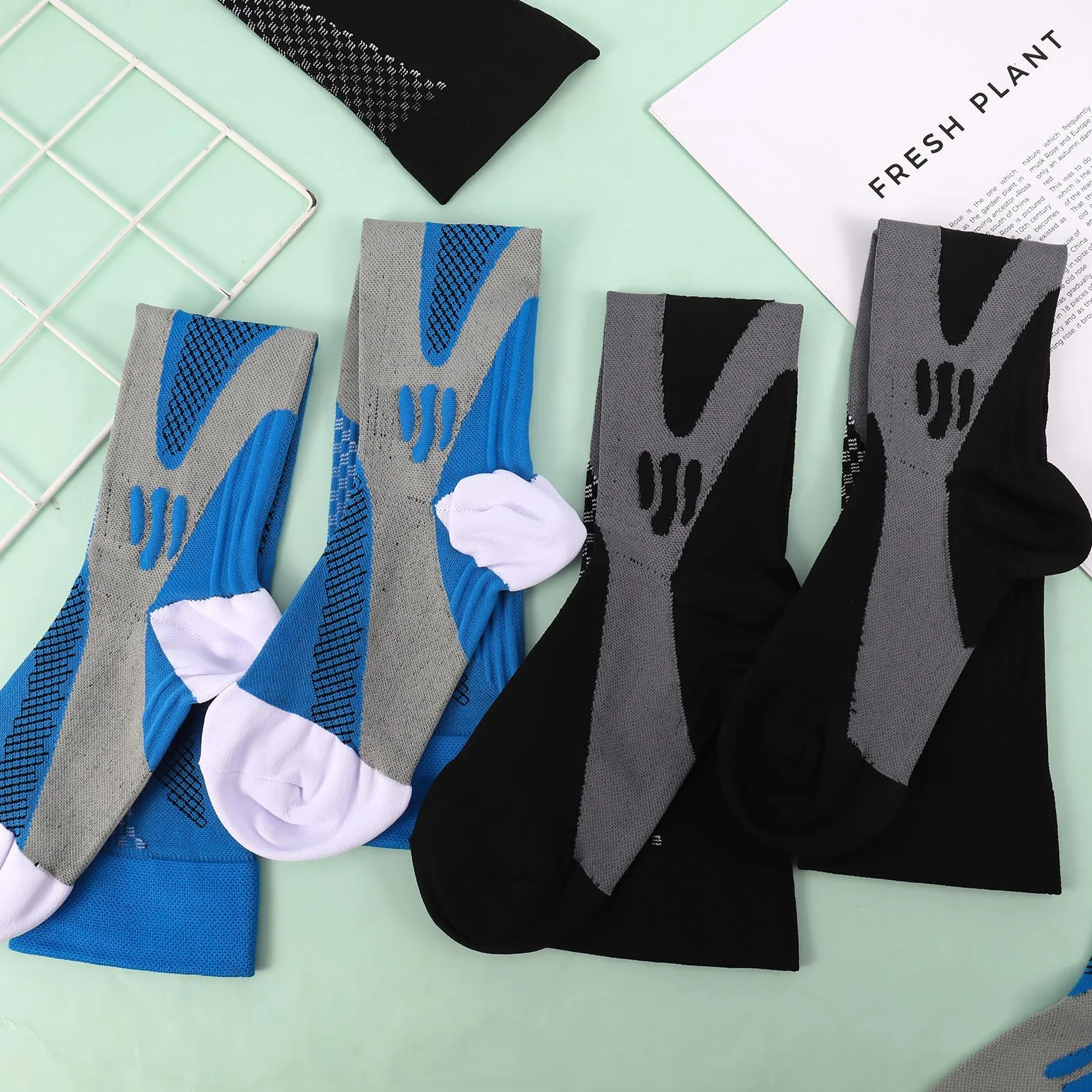 Utensilsto Calcetines de Compresión Unisex 15-25 mmHg Deportivos Elásticos Hombre Mujer Correr
