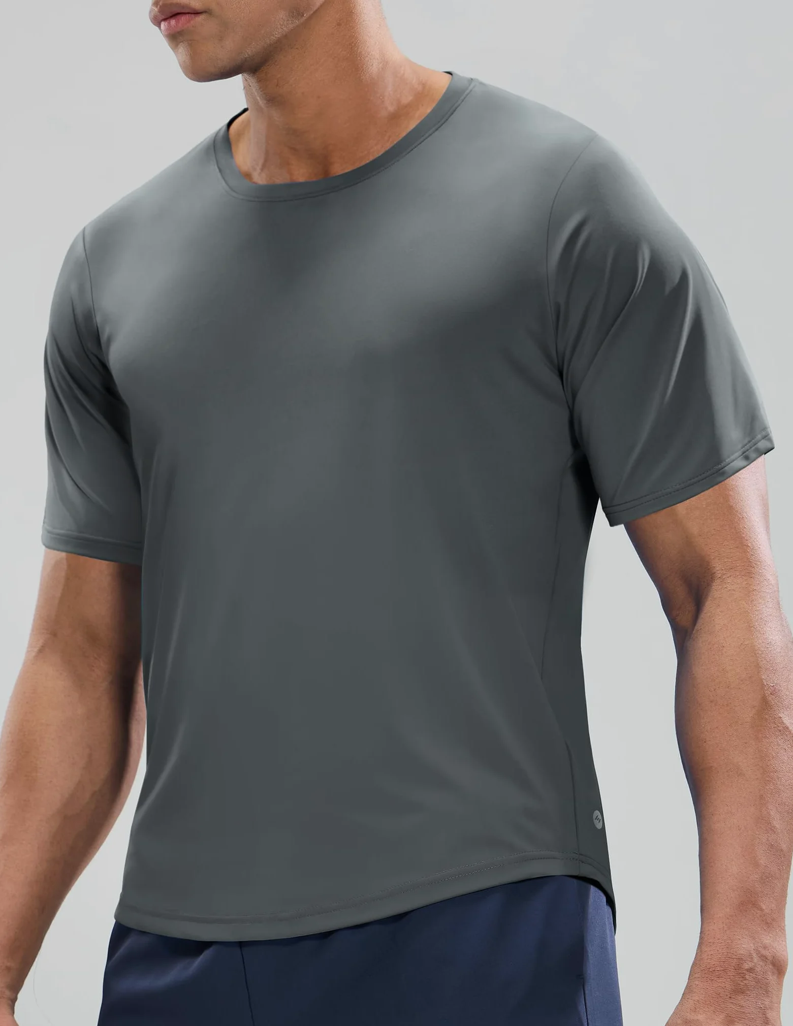 MIER Camisetas de entrenamiento para hombre, ajuste seco, manga corta, atlético, gimnasio, correr, ligeras, de poliéster, UPF 50+