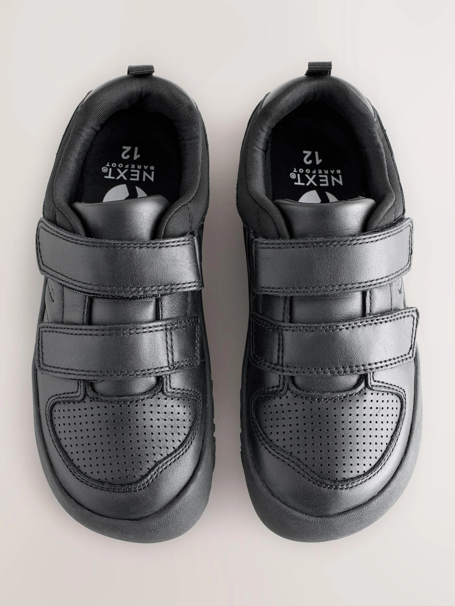 NEXT Niños Zapatos Escolares Barefoot Piel 2 Tiras Cierre Toque