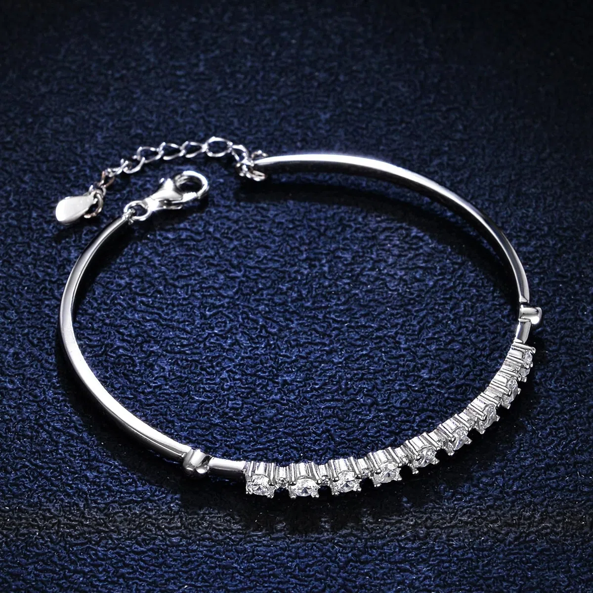 Pulsera de piedra natal de platino para mujer, pulseras simples y delicadas de diamantes creados para mujer, oro amarillo de 9/14/18 quilates